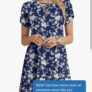 Amazon Blue Dolman Sleeve Mini Sundress